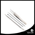 Comedone Extractor para espinillas faciales y espinillas aprobadas por esteticista y espinillas aprobadas por esteticistas - Juego de 5 con estuche